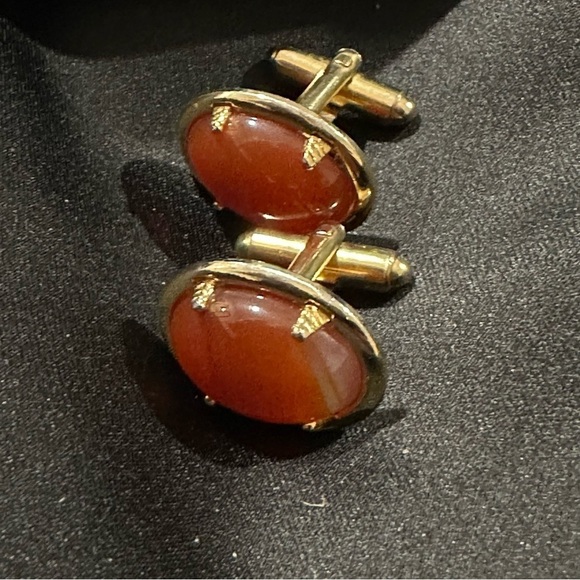 Vintage Pressed Natural Baltic Amber Cufflinks - Picture 2 of 4